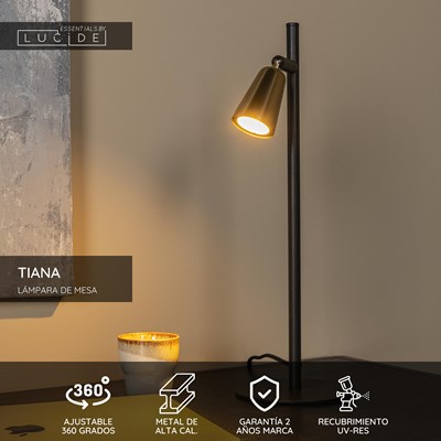 Lucide TIANA - Lámpara de mesa - 1xGU10 - Champán Color | Essential